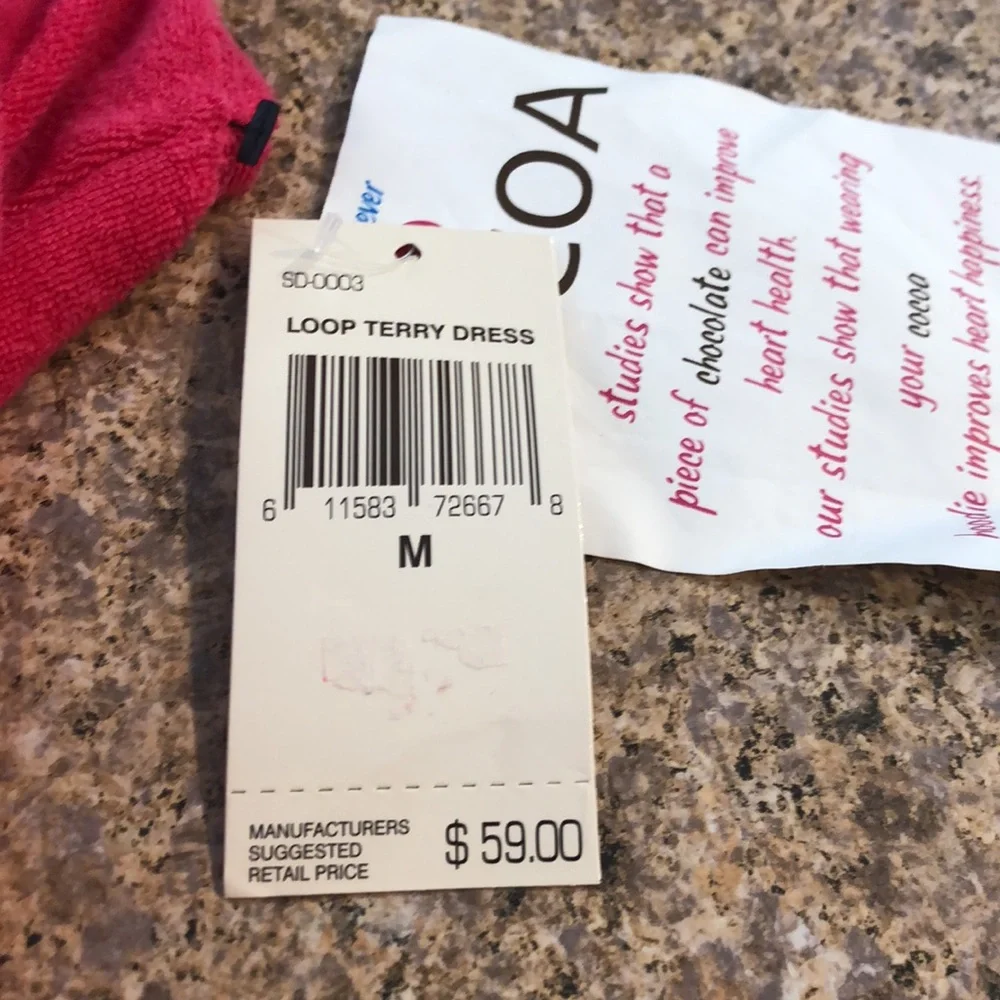 NWT Cocoa Pink Swim Cover Up Dress Medium Terry Cloth With Imperfections - Picture 4 of 17